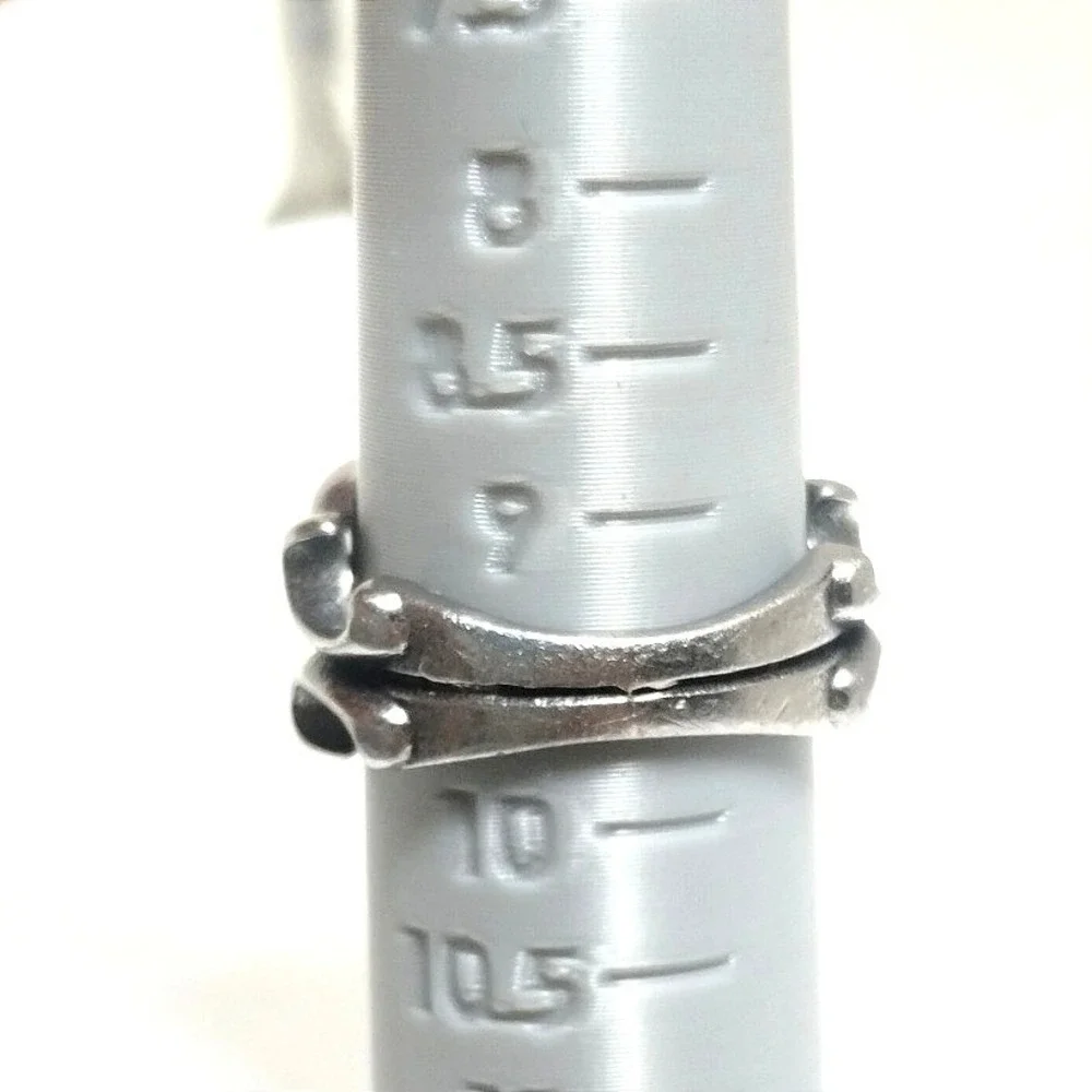 Silver Tone Fleur de Lis Gothic Statement Ring Unisex Size 9.5 Antiqued Metal
